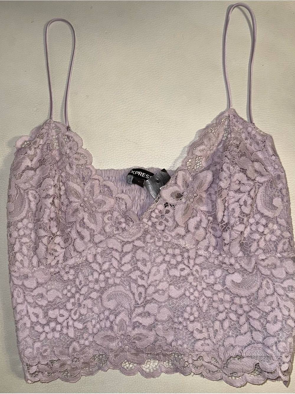 Express Lace Cami Top in Light Lavender